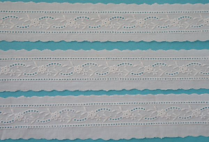 Swiss Embroidered Lace Insertion 100118 White 1 1/4